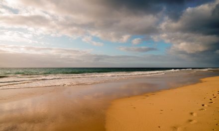 Sunrise in Fuerteventura Spain with ocean sounds for  a background.