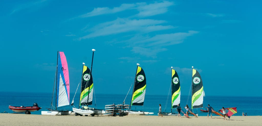 Catamarans on Playa Matorral