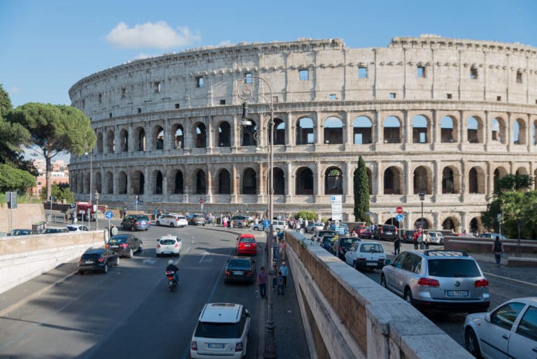 View of the Colosseum from the bridge