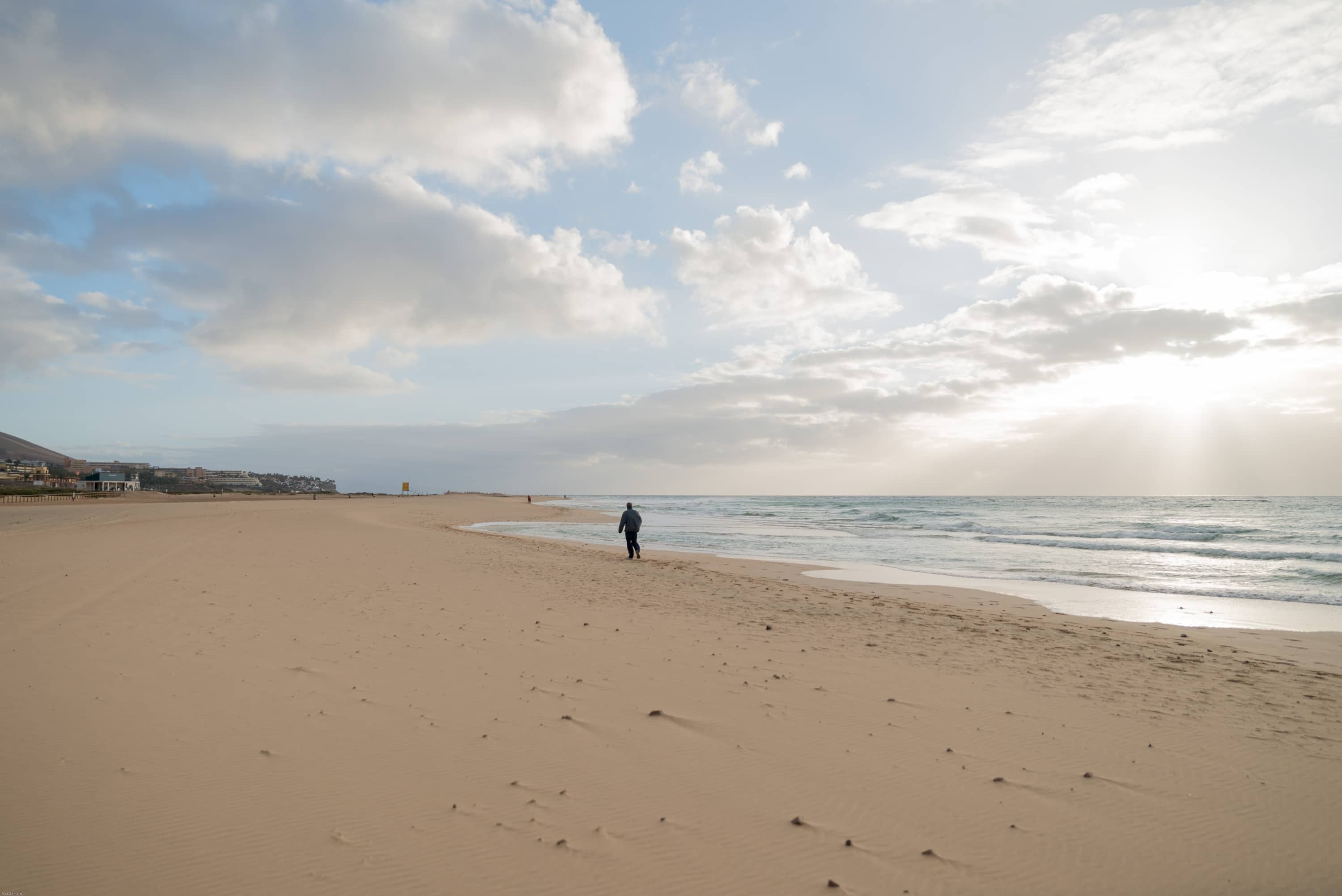 Early morning beach walker Playa Matorral