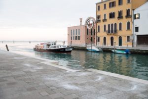 snow dusted Venetian canal