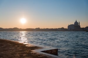 Sunrise over a wintry Venice Italy