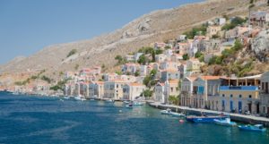 Leaving the harbour of Symi Greece