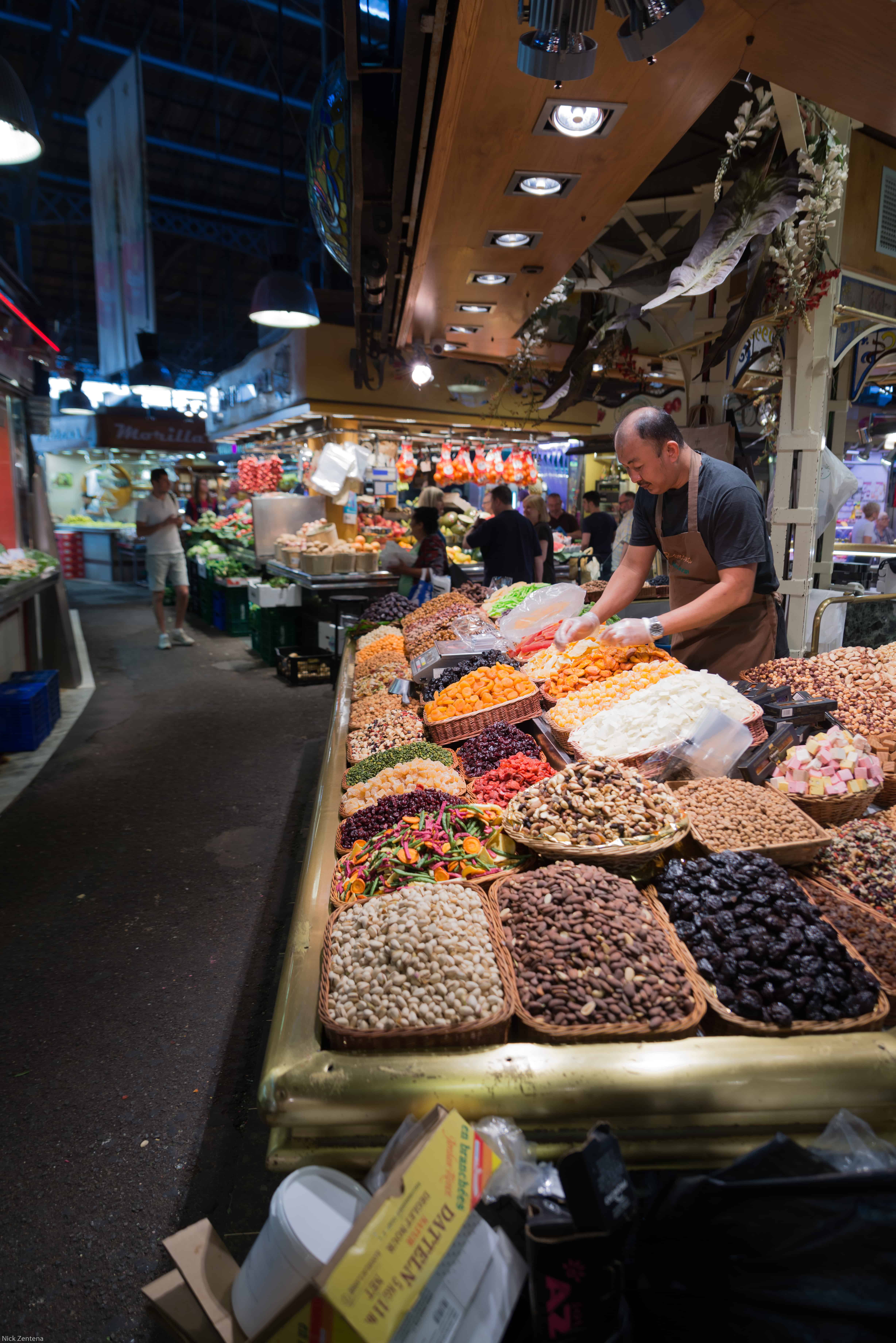 Vibrant colours on a Barcelona market stand