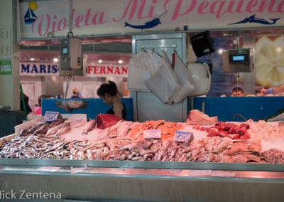 Valencia central market fish stall