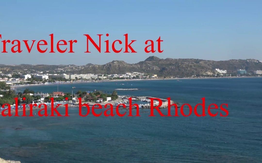 Traveler Nick at Faliraki Kathara beach Rhodes Greece